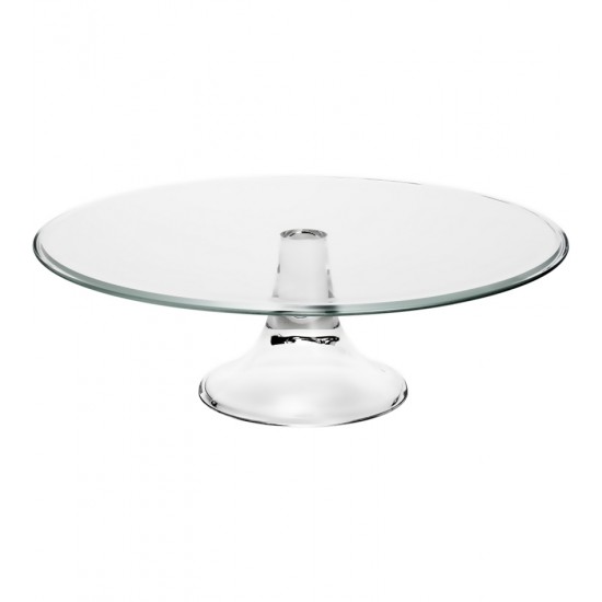 Prato 32cm de Bolo de Vidro Com Base